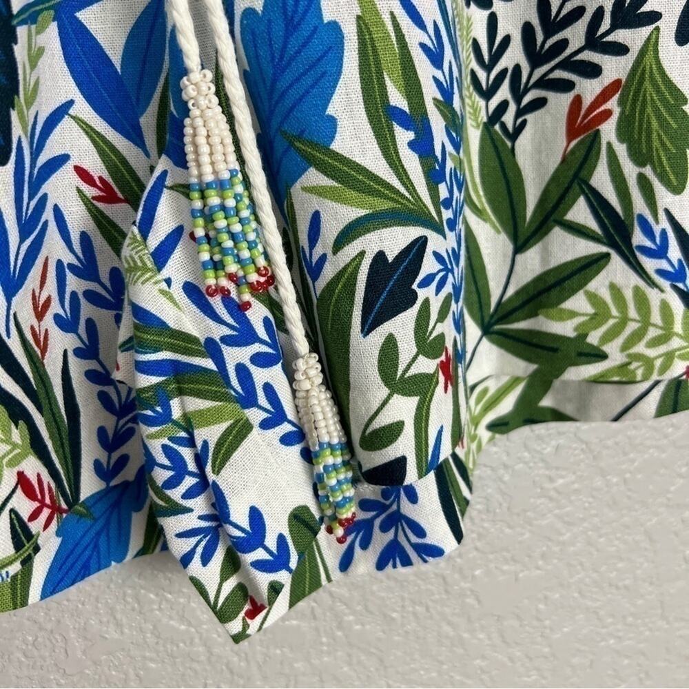 Joie NWOT Evelyn Linen Shorts Tropical Beaded 6 Travel High Waist Floral Summer - Picture 3 of 9